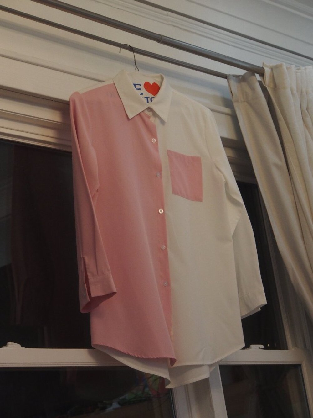 A White And Pink Dress Shirt